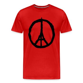 Pray for Paris - T-shirt bio Premium Homme - rouge - Devant - Damien (186cm)