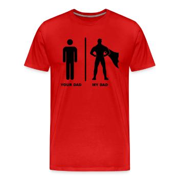 Votre papa Mon papa Superhero - T-shirt bio Premium Homme - rouge - Devant - Damien (186cm)