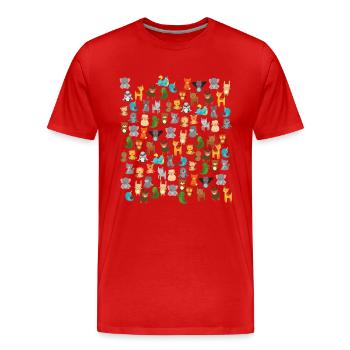süße Comic Tiere kawaii - Männer Premium Bio T-Shirt - Rot - Vorne - Damien (186cm)