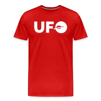 Ufo - Männer Premium Bio T-Shirt - Rot - Vorne - Damien (186cm)