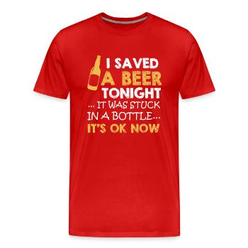 Chemise à manches de bière - T-shirt bio Premium Homme - rouge - Devant - Damien (186cm)