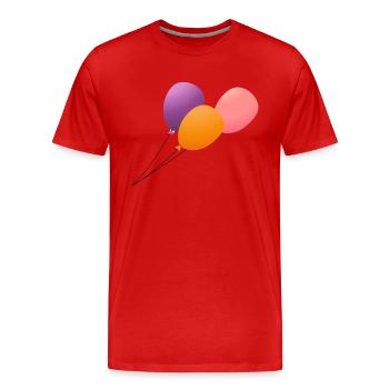 balloons - Men's Premium Organic T-Shirt - red - Front - Damien (186cm)