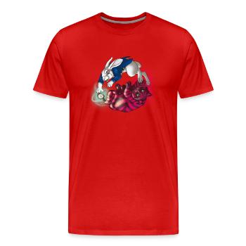 Die Jagd nach Wunderland - Männer Premium Bio T-Shirt - Rot - Vorne - Damien (186cm)