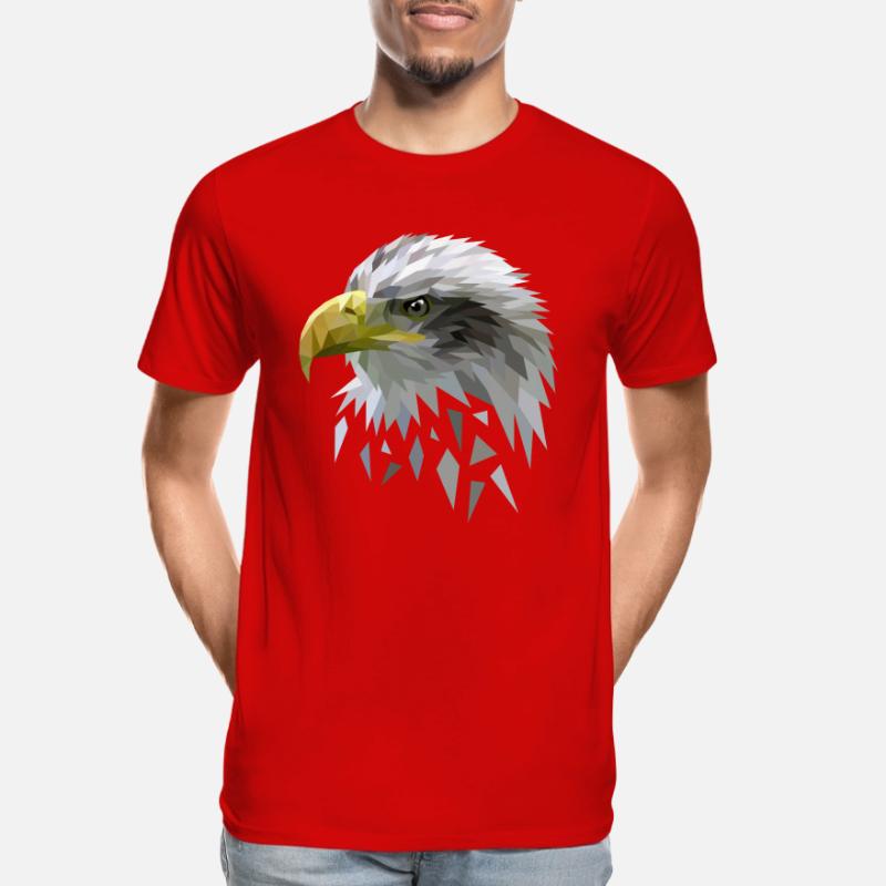 White-tailed eagle low poly polygons geometric Men's Premium Organic T-Shirt