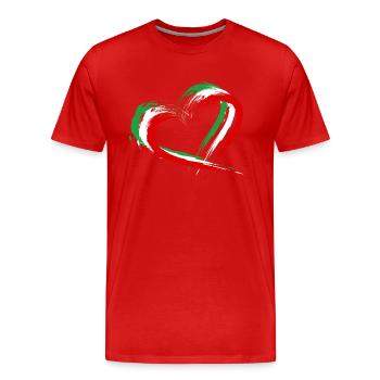 Iran flag heart colors - Men's Premium Organic T-Shirt - red - Front - Damien (186cm)