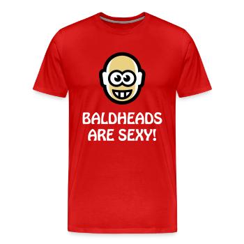 Baldheads Are Sexy (Bald Head NEG 3C) - Männer Premium Bio T-Shirt - Rot - Vorne - Damien (186cm)