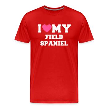 I love my I love my Field Spaniel - Männer Premium Bio T-Shirt - Rot - Vorne - Damien (186cm)