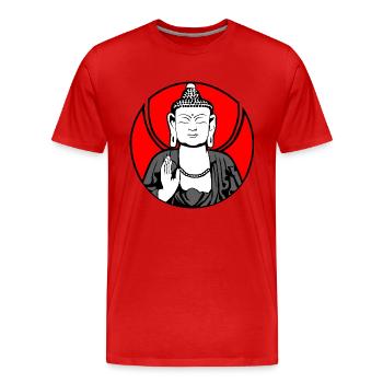 Gautama Buddha Logo - Männer Premium Bio T-Shirt - Rot - Vorne - Damien (186cm)