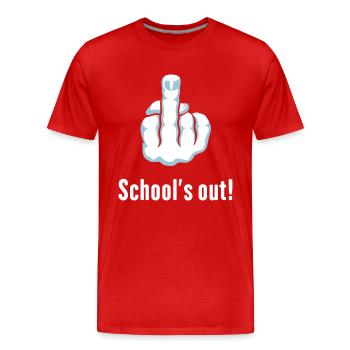 School’s Out! (Schulabschluss / Stinkefinger) - Männer Premium Bio T-Shirt - Rot - Vorne - Damien (186cm)
