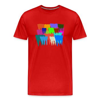 Je chie sur tes dents - T-shirt bio Premium Homme - rouge - Devant - Damien (186cm)