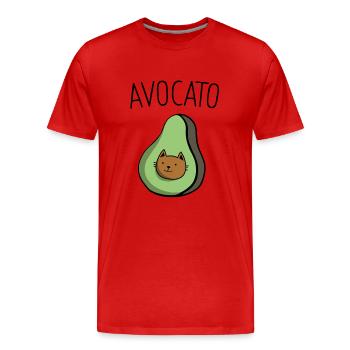 Avocado - Männer Premium Bio T-Shirt - Rot - Vorne - Damien (186cm)