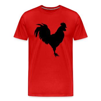 coq - T-shirt bio Premium Homme - rouge - Devant - Damien (186cm)