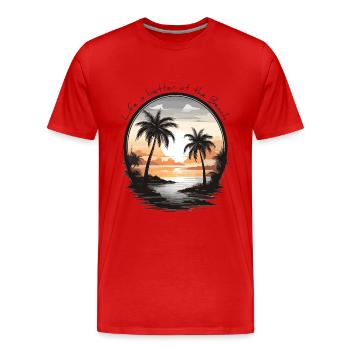 Life is better at the beach - Men's Premium Organic T-Shirt - red - Front - Damien (186cm)