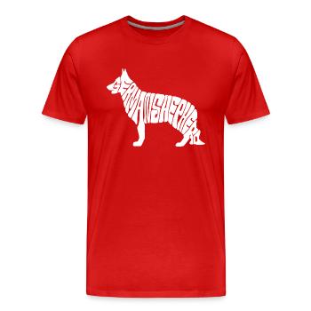 Shepherd / Sheppard / Chien Logo / chien policier - T-shirt bio Premium Homme - rouge - Devant - Damien (186cm)