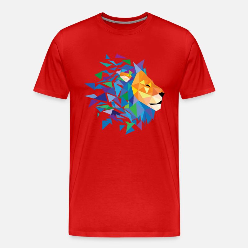 Löwe ("Wild" -Sammlung) - Männer Premium Bio T-Shirt - Rot