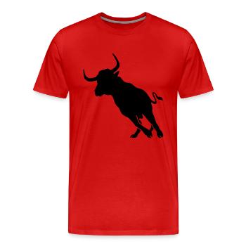 Stier - Männer Premium Bio T-Shirt - Rot - Vorne - Damien (186cm)