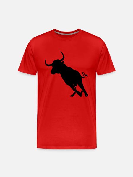 Stier - Männer Premium Bio T-Shirt - Rot