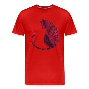 katze mit eiffelturm e 68 - Männer Premium Bio T-Shirt - Rot - Vorne - Damien (186cm)