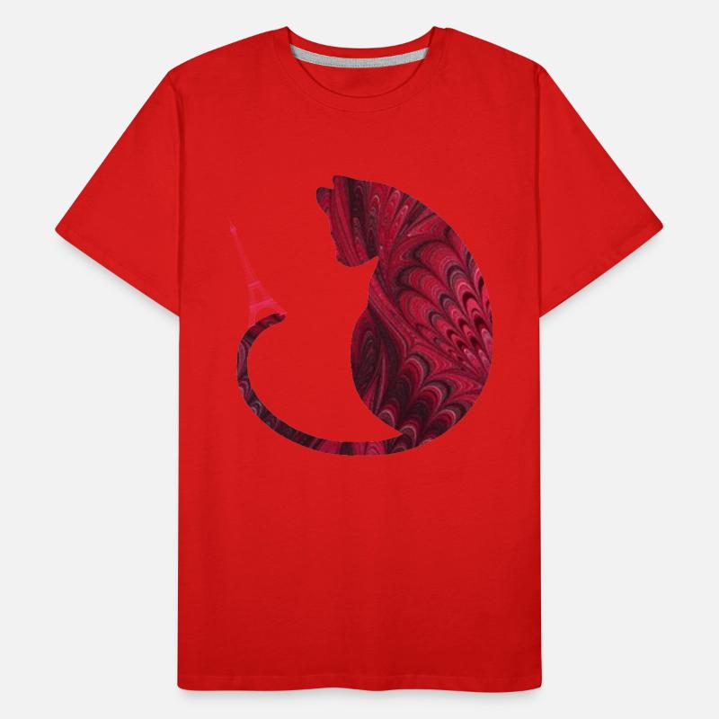 katze mit eiffelturm e 68 Männer Premium Bio T-Shirt