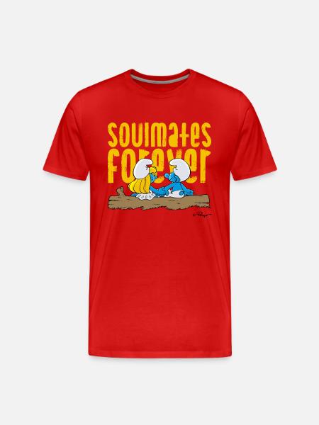 Smurffit smurffit soulmates ikuisesti - Miesten premium luomu-t-paita - punainen