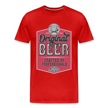 Bière - T-shirt bio Premium Homme - rouge - Devant - Damien (186cm)