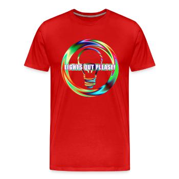 Licht Aus Lampe Aus Licht ausschalten - Männer Premium Bio T-Shirt - Rot - Vorne - Damien (186cm)