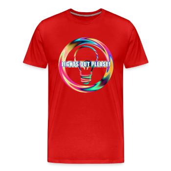 Licht Aus Lampe Aus Licht ausschalten - Männer Premium Bio T-Shirt - Rot - Vorne - Damien (186cm)