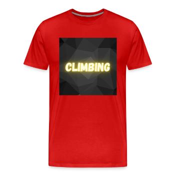 ESCALADE. CLIMB. CLIMBING. ESCALADE. VAN. GRIMPER - T-shirt bio Premium Homme - rouge - Devant - Damien (186cm)