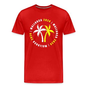 Jours fériés à Majorque 2024 - T-shirt bio Premium Homme - rouge - Devant - Damien (186cm)