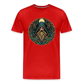 Druide - T-shirt bio Premium Homme - rouge - Devant - Damien (186cm)