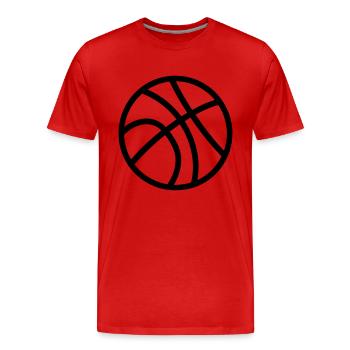 Ballon de basket - T-shirt bio Premium Homme - rouge - Devant - Damien (186cm)