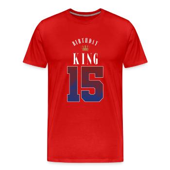Birthday King 15 Years 15th Birthday Gift - Men's Premium Organic T-Shirt - red - Front - Damien (186cm)