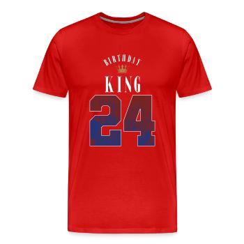 Birthday King 24 Years 24th Birthday Gift - Men's Premium Organic T-Shirt - red - Front - Damien (186cm)