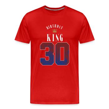 Birthday King 30 Jahre 30. Geburtstag Geschenk - Männer Premium Bio T-Shirt - Rot - Vorne - Damien (186cm)
