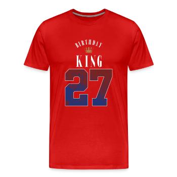 Birthday King 27 Years 27th Birthday Gift - Men's Premium Organic T-Shirt - red - Front - Damien (186cm)