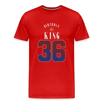 Anniversaire Roi 36 ans 36e anniversaire Cadeau - T-shirt bio Premium Homme - rouge - Devant - Damien (186cm)