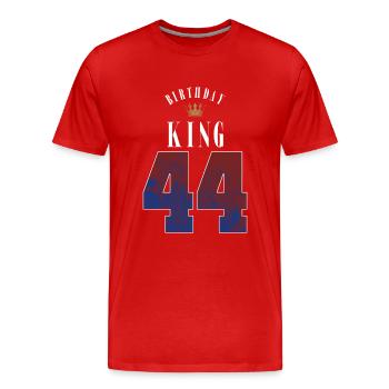 Birthday King 44 Jahre 44. Geburtstag Geschenk - Männer Premium Bio T-Shirt - Rot - Vorne - Damien (186cm)