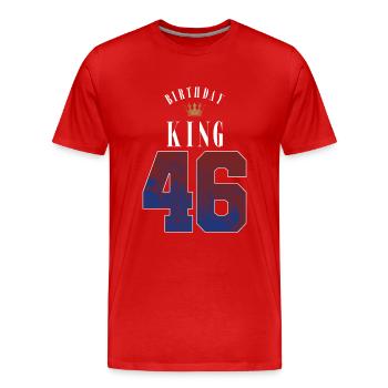 Birthday King 46 Years 46th Birthday Gift - Men's Premium Organic T-Shirt - red - Front - Damien (186cm)