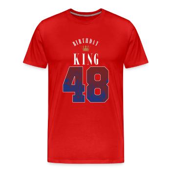 Birthday King 48 Years 48th Birthday Gift - Men's Premium Organic T-Shirt - red - Front - Damien (186cm)