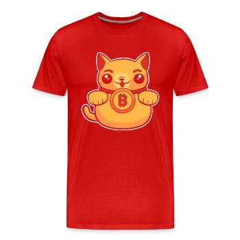 Bitcoin - T-shirt bio Premium Homme - rouge - Devant - Damien (186cm)