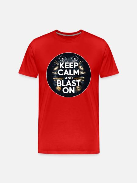 Drummer Schlagzeuger T-Shirt Blast Beats Drumming - Men's Premium Organic T-Shirt - red