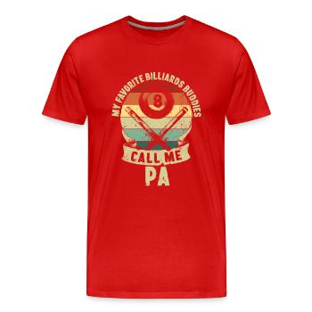 Billard Copains Fête des Pères Père Enfant Cadeau - T-shirt bio Premium Homme - rouge - Devant - Damien (186cm)