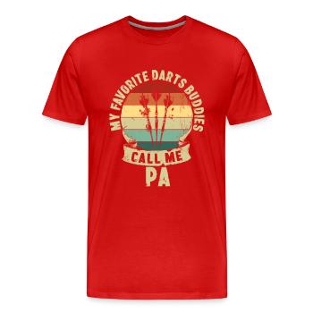 Darts Buddies Father's Day Father Kids Gift - Men's Premium Organic T-Shirt - red - Front - Damien (186cm)