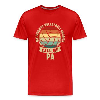 Volleyball Copains Fête des Pères Cadeau Pères Enfants - T-shirt bio Premium Homme - rouge - Devant - Damien (186cm)