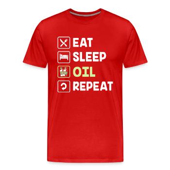 Huile essentielle - T-shirt bio Premium Homme - rouge - Devant - Damien (186cm)