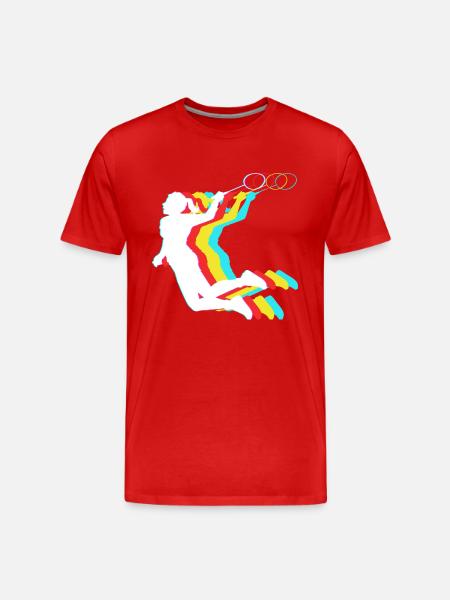 Badminton - Men's Premium Organic T-Shirt - red