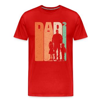 Dad High 2 Father Son Daughter Retro Gift - Men's Premium Organic T-Shirt - red - Front - Damien (186cm)
