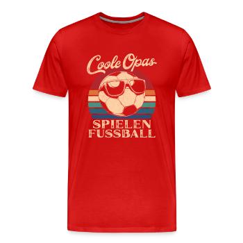Cool Grandpas Playing Football Retro Grandpa - Men's Premium Organic T-Shirt - red - Front - Damien (186cm)