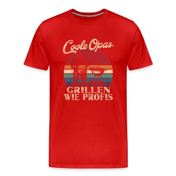 Cool Grandpas Grilling Retro Grandpa - Men's Premium Organic T-Shirt - red - Front - Damien (186cm)