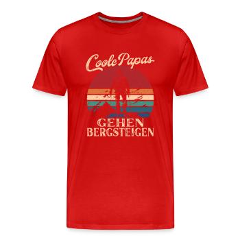 Coole Papas gehen Bergsteigen Retro Vater Geschenk - Männer Premium Bio T-Shirt - Rot - Vorne - Damien (186cm)